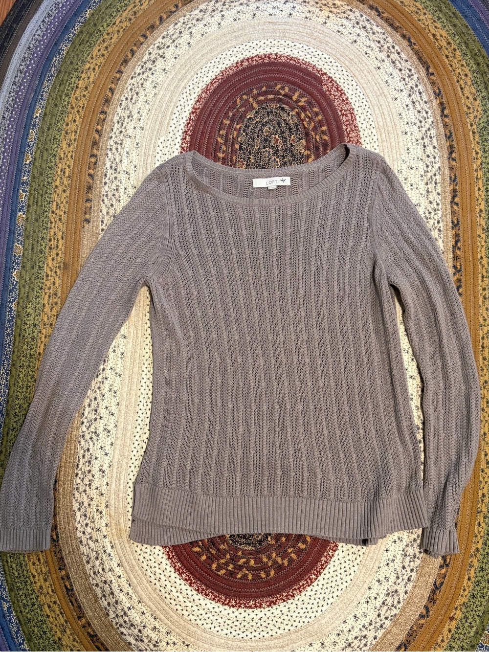 LOFT Loose Knit Taupe Sweater